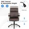 Costway Ergonomic Office Chair PU Leather Executive Swivel with Upholstered Armrests Brown